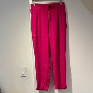 MELLODAY Vibrant Pink Ankle Pants waist stretchy